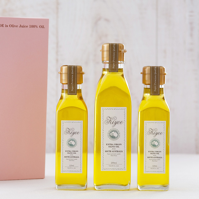 オリーブジュース100%オイル<キヨエ>角箱(120ml×2、200ml×1)